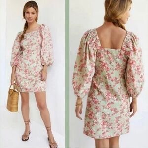 Anthropologie Forever That Girl Puff-sleeved Mini Dress size L